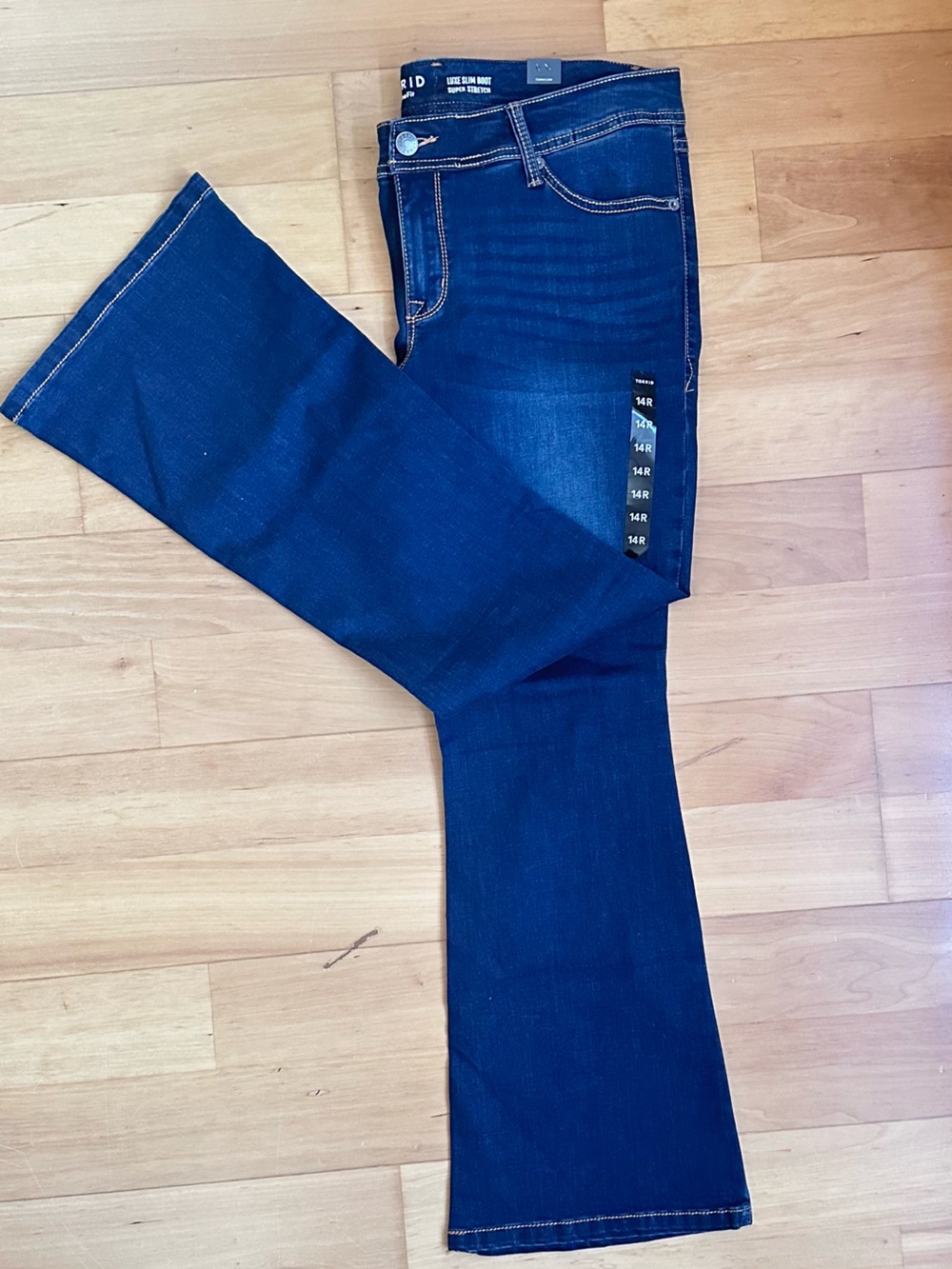 Torrid - size 14R Dark Blue Jeans with Contrast Stitching